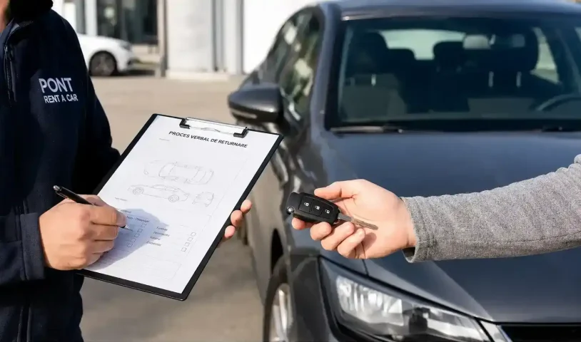 verificarea si predarea cheilor la returnarea masinii inchiriate